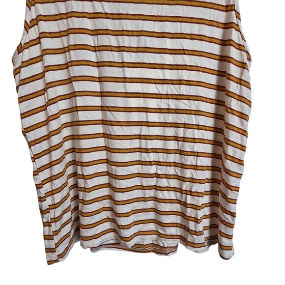 🔴 Green Envelope Tank Top Womens Large White Brown Striped Tie Back Sleeveless - Picture 6 of 15